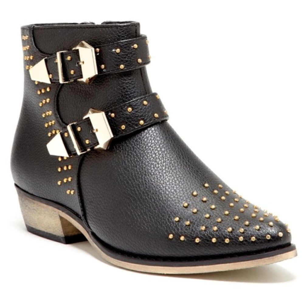 BUCCO . Alicia Studded Booties leather biker boot 7.5